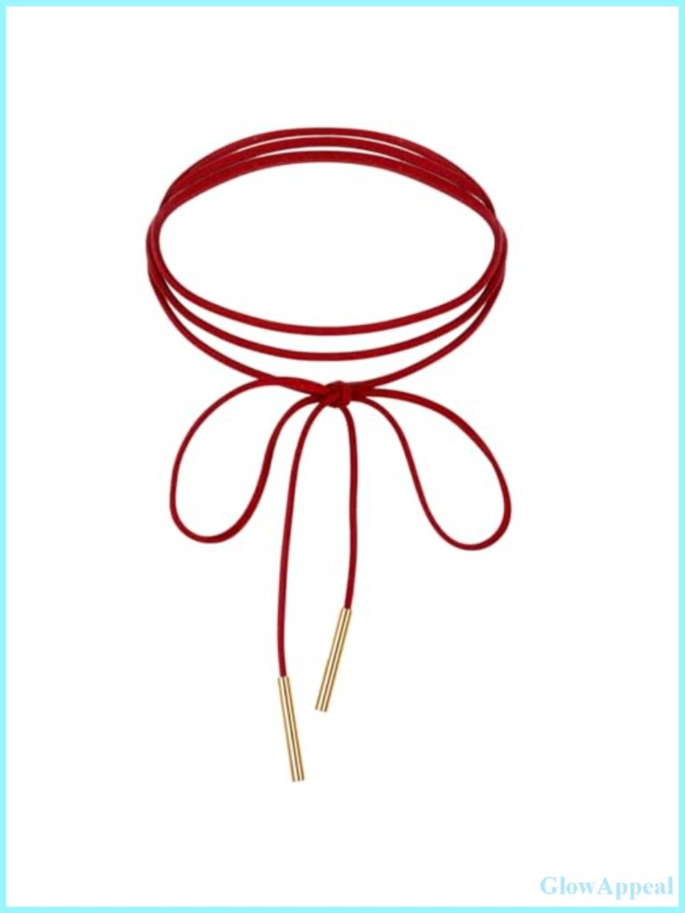 Velvet Gothic Bow Choker Necklace with Gold Tube Pendant Long Wrap